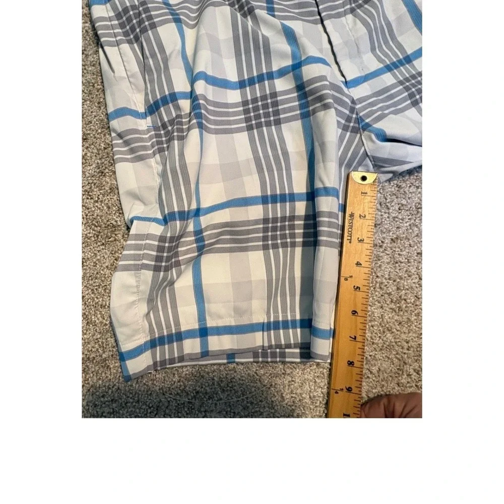 Nike Golf Shorts Mens 36 Blue Plaid Dri-Fit Tour Performance Checkered‎